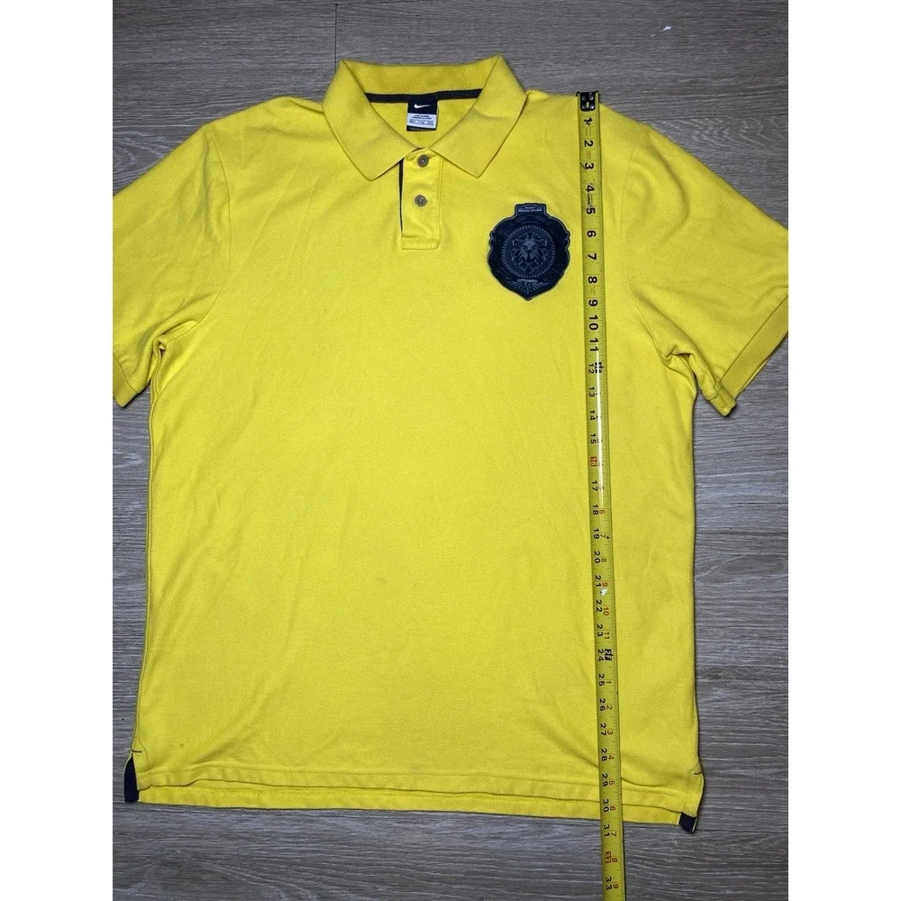 Men's 2XL Tall Vintage Nike Lebron James Yellow Polo Shirt Lion Crest Logo XXIII